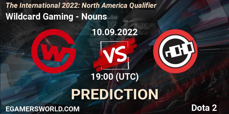 Pronósticos Wildcard Gaming - Nouns. 10.09.22. The International 2022: North America Qualifier - Dota 2