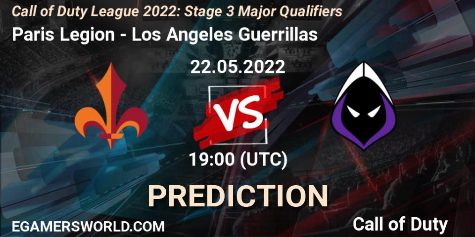 Pronósticos Paris Legion - Los Angeles Guerrillas. 22.05.22. Call of Duty League 2022: Stage 3 - Call of Duty