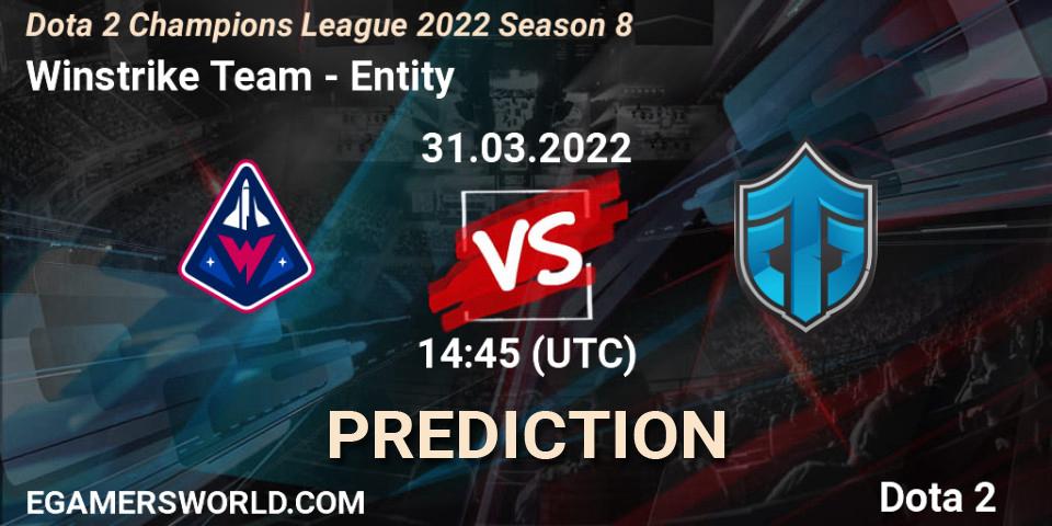 Pronósticos Winstrike Team - Entity. 31.03.22. Dota 2 Champions League 2022 Season 8 - Dota 2