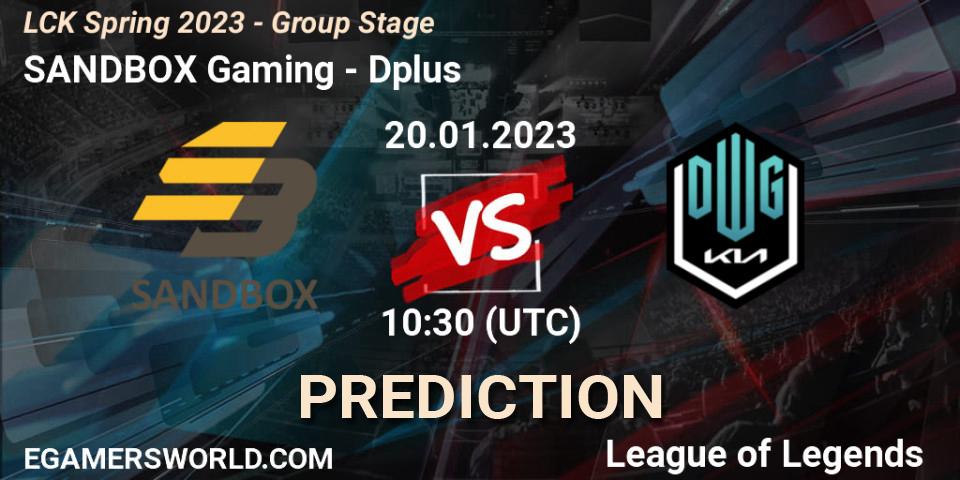 Pronósticos SANDBOX Gaming - Dplus. 20.01.23. LCK Spring 2023 - Group Stage - LoL