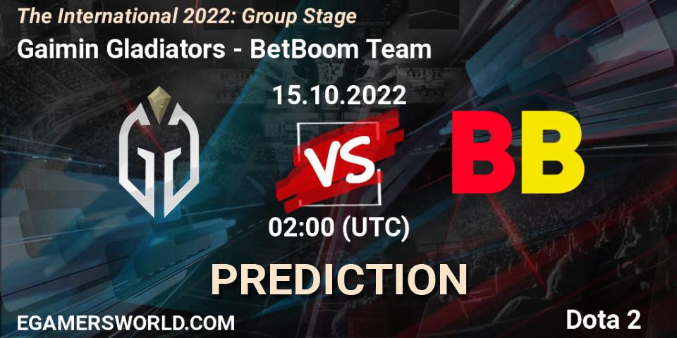 Pronósticos Gaimin Gladiators - BetBoom Team. 15.10.2022 at 02:30. The International 2022: Group Stage - Dota 2