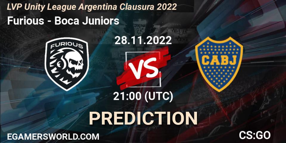 Pronósticos Furious - Boca Juniors. 28.11.22. LVP Unity League Argentina Clausura 2022 - CS2 (CS:GO)