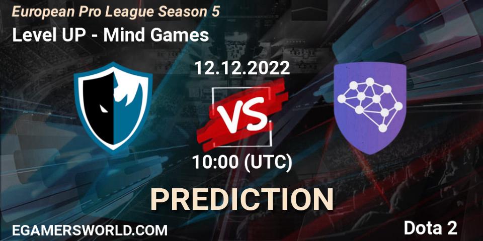 Pronósticos Level UP - Mind Games. 12.12.22. European Pro League Season 5 - Dota 2