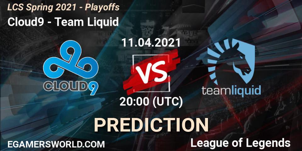 Pronósticos Cloud9 - Team Liquid. 11.04.2021 at 20:00. LCS Spring 2021 - Playoffs - LoL