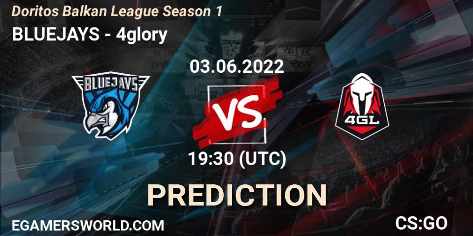 Pronósticos BLUEJAYS - 4glory. 03.06.2022 at 20:00. Doritos Balkan League Season 1 - Counter-Strike (CS2)
