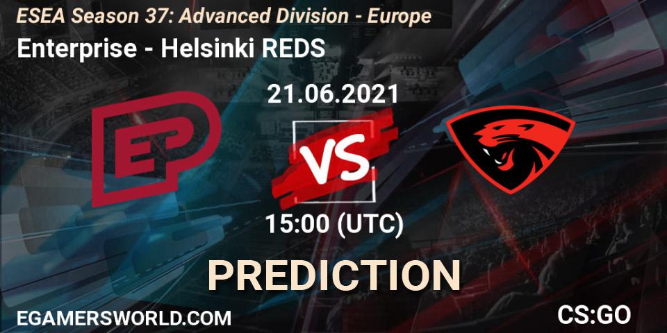 Pronósticos Enterprise - Helsinki REDS. 21.06.2021 at 15:00. ESEA Season 37: Advanced Division - Europe - Counter-Strike (CS2)