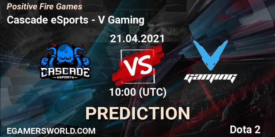 Pronósticos Cascade eSports - V Gaming. 21.04.2021 at 13:01. Positive Fire Games - Dota 2