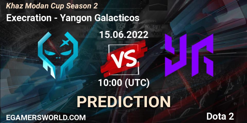 Pronósticos Execration - Yangon Galacticos. 15.06.2022 at 10:03. Khaz Modan Cup Season 2 - Dota 2