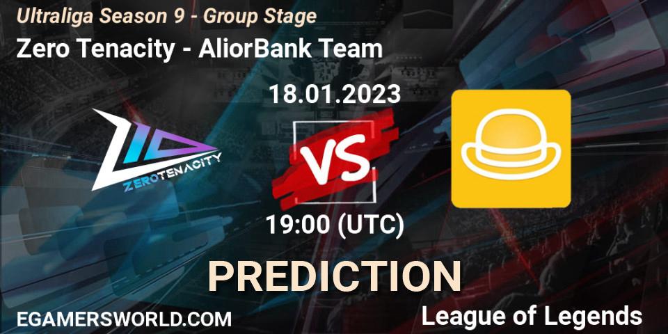 Pronósticos Zero Tenacity - AliorBank Team. 18.01.23. Ultraliga Season 9 - Group Stage - LoL