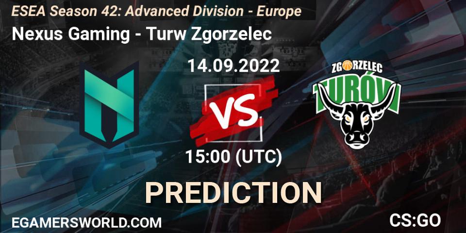 Pronósticos Nexus Gaming - Turów Zgorzelec. 14.09.2022 at 15:00. ESEA Season 42: Advanced Division - Europe - Counter-Strike (CS2)