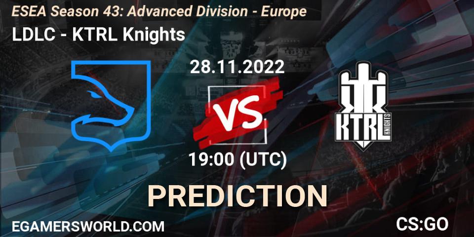 Pronósticos LDLC - KTRL Knights. 28.11.22. ESEA Season 43: Advanced Division - Europe - CS2 (CS:GO)