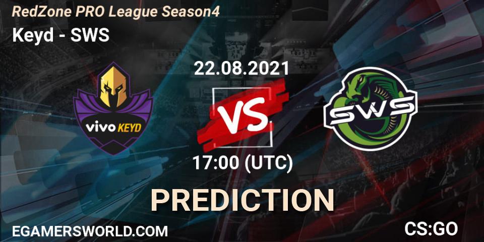 Pronósticos Keyd - SWS. 22.08.2021 at 17:00. RedZone PRO League Season 4 - Counter-Strike (CS2)