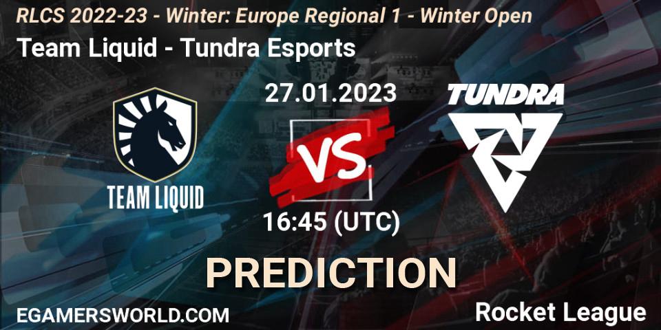 Pronósticos Team Liquid - Tundra Esports. 27.01.23. RLCS 2022-23 - Winter: Europe Regional 1 - Winter Open - Rocket League