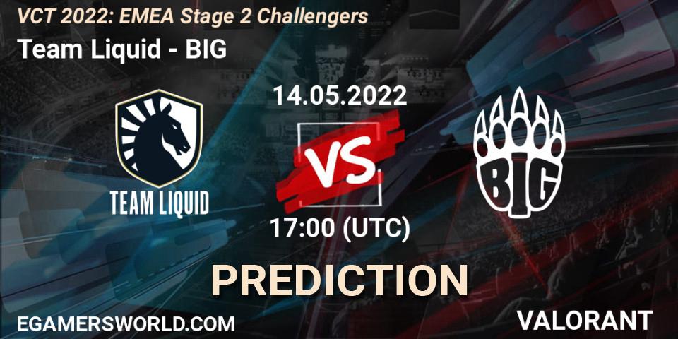 Pronósticos Team Liquid - BIG. 14.05.2022 at 17:15. VCT 2022: EMEA Stage 2 Challengers - VALORANT
