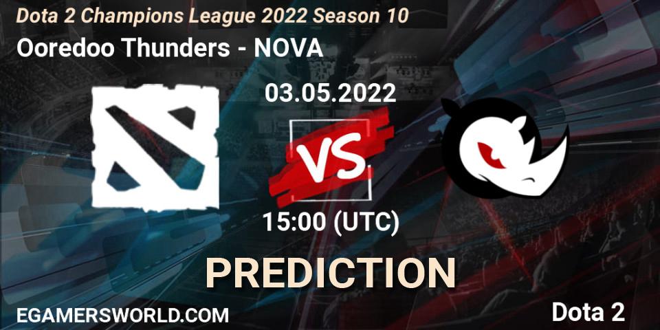 Pronósticos Ooredoo Thunders - NOVA. 03.05.2022 at 15:03. Dota 2 Champions League 2022 Season 10 - Dota 2