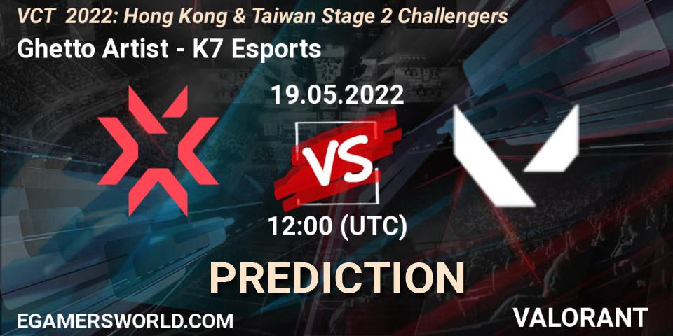 Pronósticos Ghetto Artist - K7 Esports. 19.05.2022 at 13:25. VCT 2022: Hong Kong & Taiwan Stage 2 Challengers - VALORANT