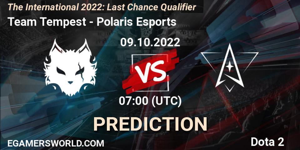 Pronósticos Team Tempest - Polaris Esports. 09.10.22. The International 2022: Last Chance Qualifier - Dota 2