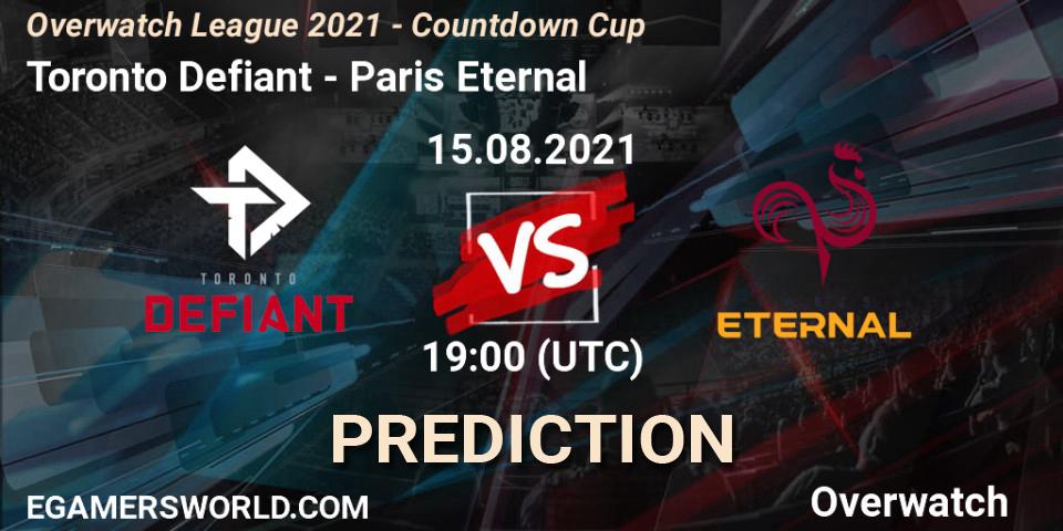 Pronósticos Toronto Defiant - Paris Eternal. 15.08.21. Overwatch League 2021 - Countdown Cup - Overwatch