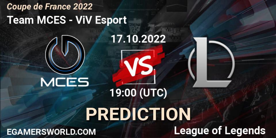 Pronósticos Team MCES - ViV Esport. 17.10.22. Coupe de France 2022 - LoL