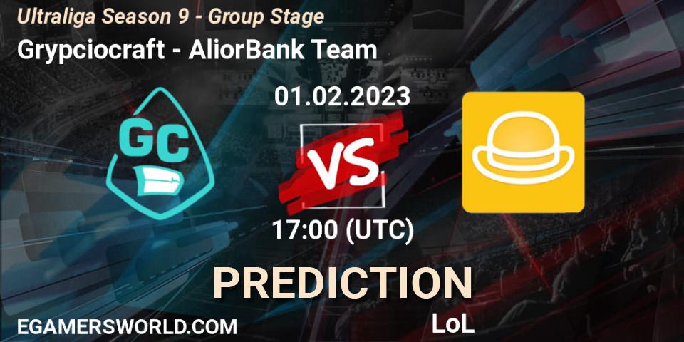 Pronósticos Grypciocraft - AliorBank Team. 01.02.23. Ultraliga Season 9 - Group Stage - LoL