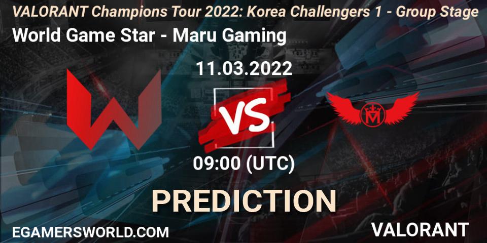 Pronósticos World Game Star - Maru Gaming. 11.03.2022 at 11:00. VCT 2022: Korea Challengers 1 - Group Stage - VALORANT