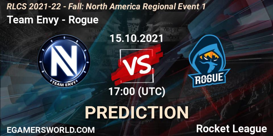 Pronósticos Team Envy - Rogue. 15.10.21. RLCS 2021-22 - Fall: North America Regional Event 1 - Rocket League