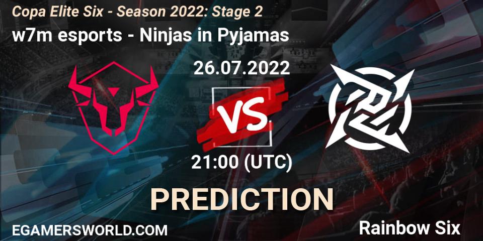 Pronósticos w7m esports - Ninjas in Pyjamas. 26.07.22. Copa Elite Six - Season 2022: Stage 2 - Rainbow Six