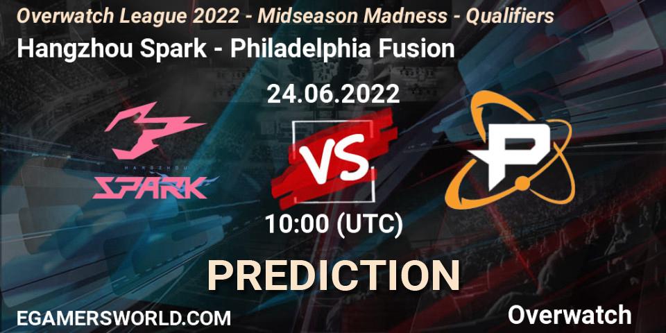 Pronósticos Hangzhou Spark - Philadelphia Fusion. 01.07.22. Overwatch League 2022 - Midseason Madness - Qualifiers - Overwatch
