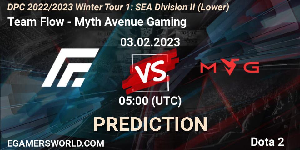 Pronósticos Team Flow - Myth Avenue Gaming. 03.02.23. DPC 2022/2023 Winter Tour 1: SEA Division II (Lower) - Dota 2