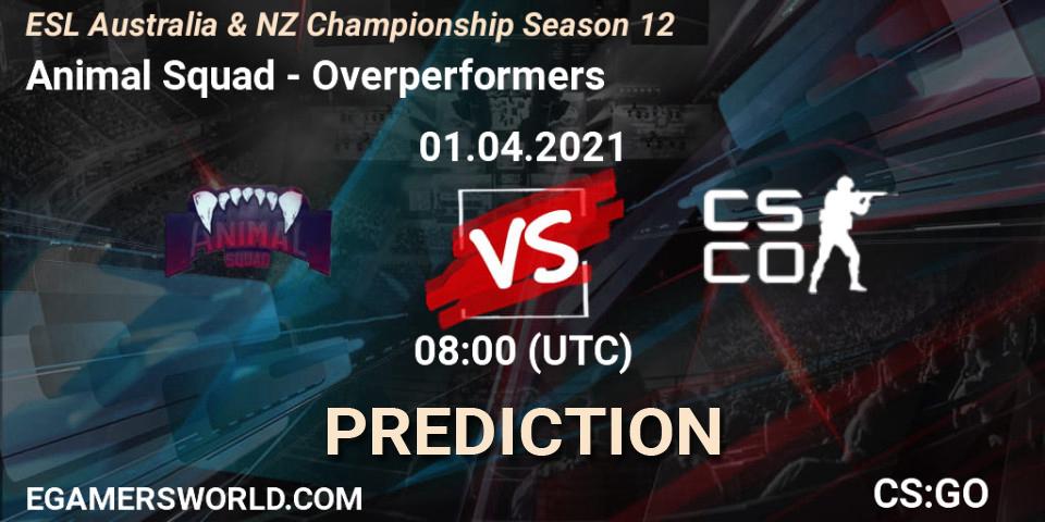 Pronósticos Animal Squad - Overperformers. 01.04.2021 at 08:30. ESL Australia & NZ Championship Season 12 - Counter-Strike (CS2)