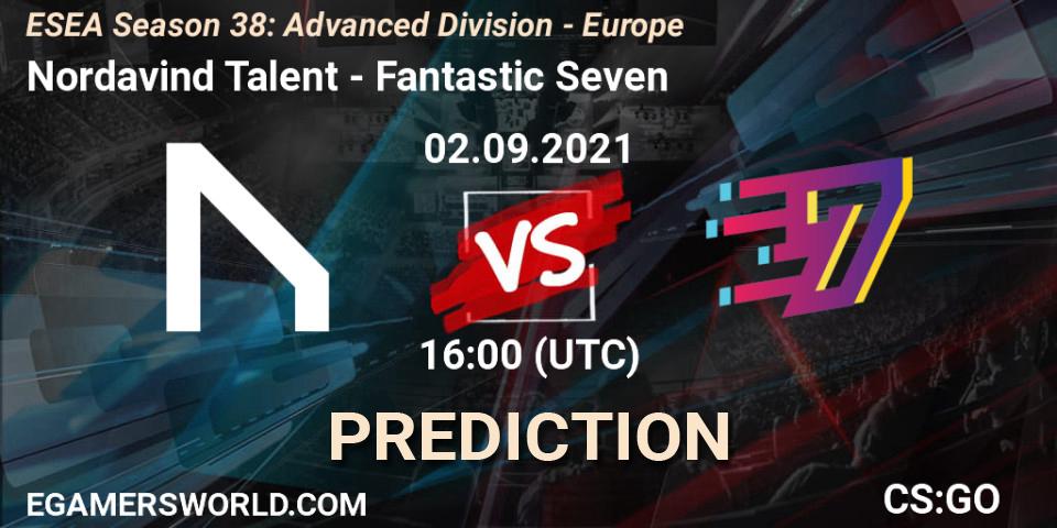 Pronósticos Nordavind Talent - Fantastic Seven. 02.09.2021 at 16:00. ESEA Season 38: Advanced Division - Europe - Counter-Strike (CS2)