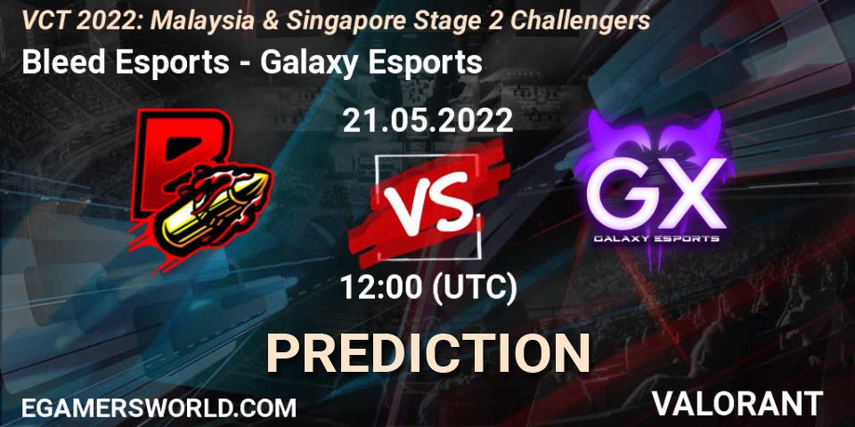 Pronósticos Bleed Esports - Galaxy Esports. 21.05.2022 at 12:00. VCT 2022: Malaysia & Singapore Stage 2 Challengers - VALORANT