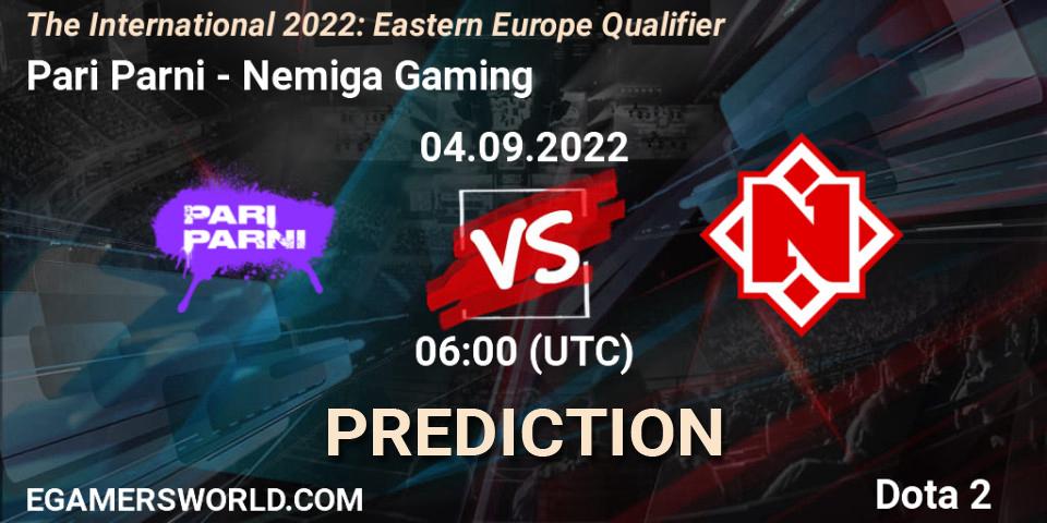 Pronósticos Pari Parni - Nemiga Gaming. 04.09.2022 at 06:02. The International 2022: Eastern Europe Qualifier - Dota 2