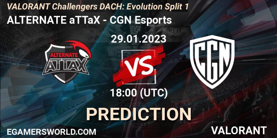 Pronósticos ALTERNATE aTTaX - CGN Esports. 29.01.23. VALORANT Challengers 2023 DACH: Evolution Split 1 - VALORANT