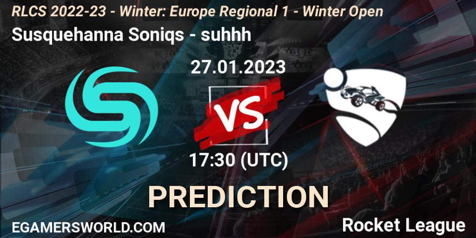 Pronósticos Susquehanna Soniqs - suhhh. 27.01.23. RLCS 2022-23 - Winter: Europe Regional 1 - Winter Open - Rocket League