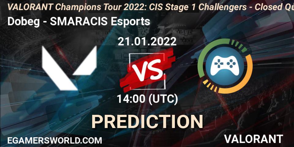 Pronósticos Dobeg - SMARACIS Esports. 21.01.2022 at 14:00. VCT 2022: CIS Stage 1 Challengers - Closed Qualifier 2 - VALORANT