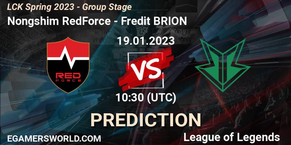 Pronósticos Nongshim RedForce - Fredit BRION. 19.01.23. LCK Spring 2023 - Group Stage - LoL