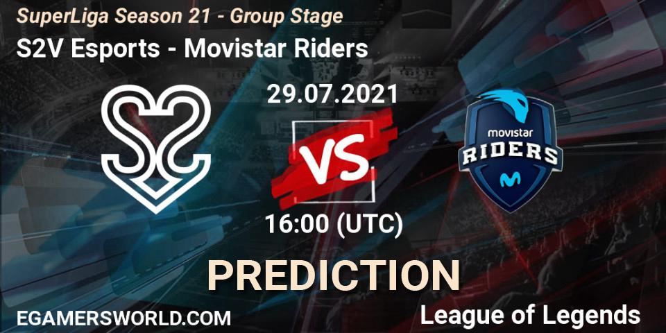 Pronósticos S2V Esports - Movistar Riders. 29.07.21. SuperLiga Season 21 - Group Stage - LoL