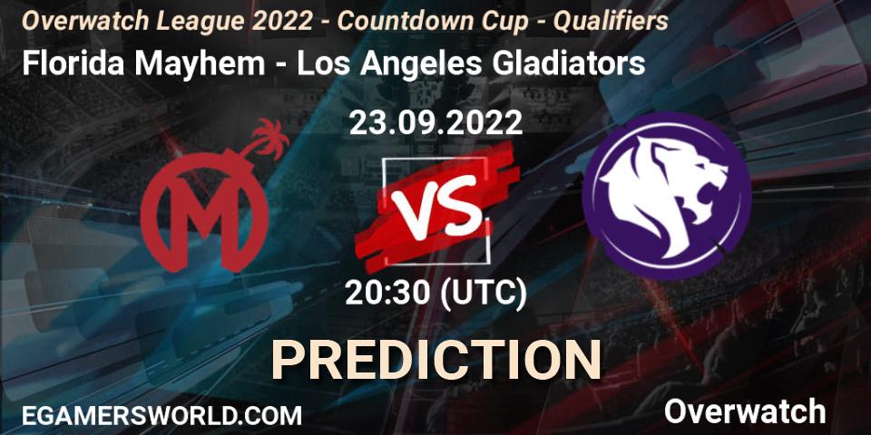 Pronósticos Florida Mayhem - Los Angeles Gladiators. 23.09.22. Overwatch League 2022 - Countdown Cup - Qualifiers - Overwatch