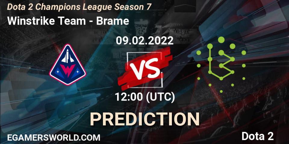 Pronósticos Winstrike Team - Brame. 09.02.22. Dota 2 Champions League 2022 Season 7 - Dota 2