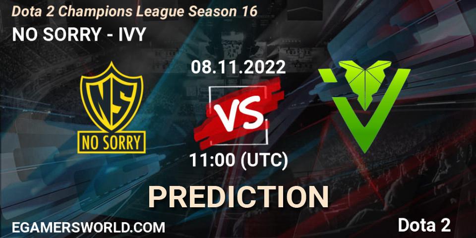Pronósticos NO SORRY - IVY. 08.11.2022 at 11:08. Dota 2 Champions League Season 16 - Dota 2