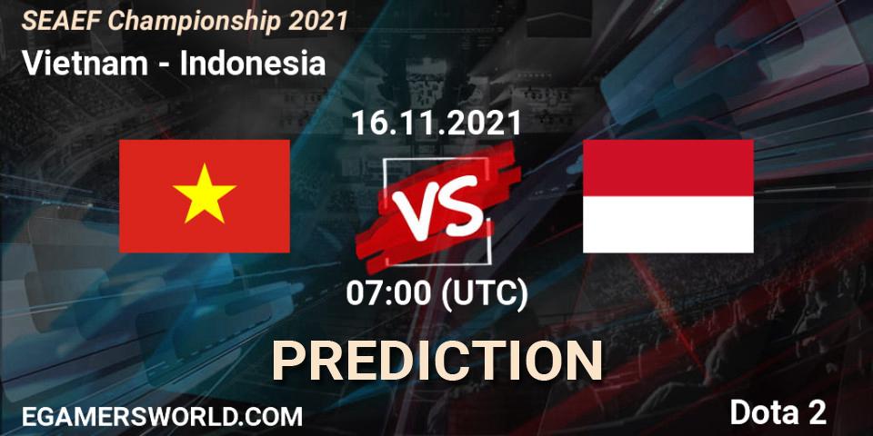 Pronósticos Vietnam - Indonesia. 16.11.2021 at 07:20. SEAEF Dota2 Championship 2021 - Dota 2