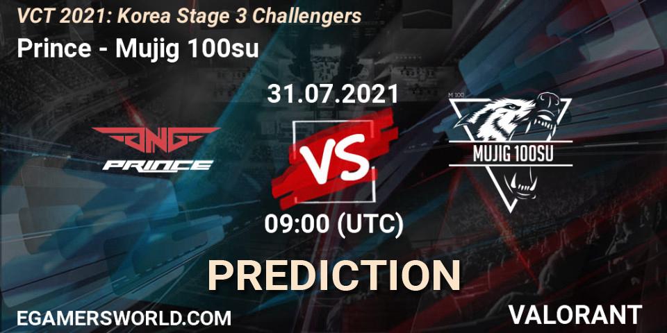 Pronósticos Prince - Mujig 100su. 31.07.2021 at 09:00. VCT 2021: Korea Stage 3 Challengers - VALORANT