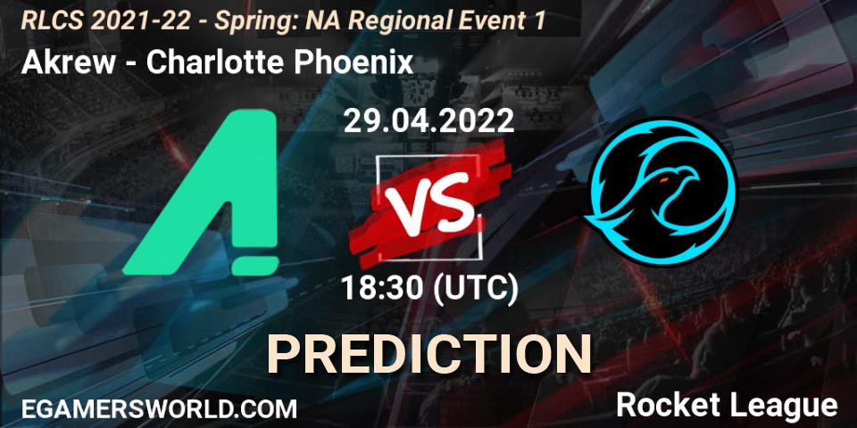 Pronósticos Akrew - Charlotte Phoenix. 29.04.22. RLCS 2021-22 - Spring: NA Regional Event 1 - Rocket League