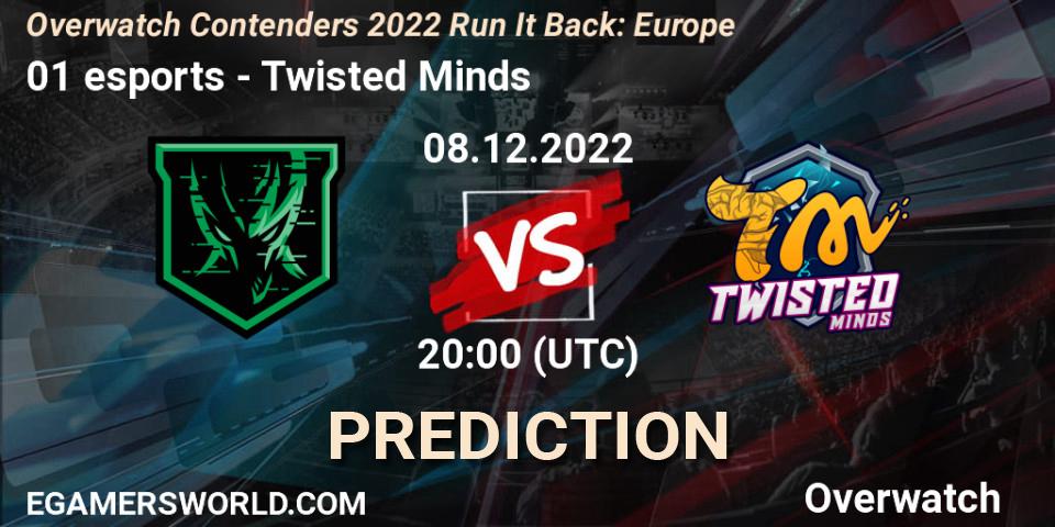 Pronósticos 01 esports - Twisted Minds. 08.12.22. Overwatch Contenders 2022 Run It Back: Europe - Overwatch