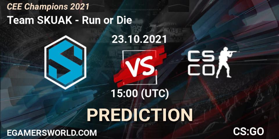 Pronósticos Team SKUAK - Run or Die. 23.10.2021 at 15:00. CEE Champions 2021 - Counter-Strike (CS2)