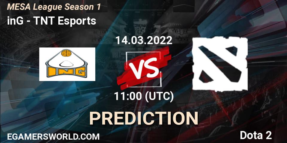 Pronósticos inG - TNT Esports. 14.03.2022 at 11:02. MESA League Season 1 - Dota 2