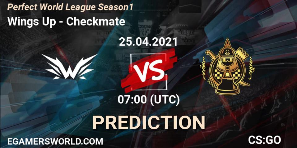 Pronósticos Wings Up - Checkmate. 25.04.2021 at 07:00. Perfect World League Season 1 - Counter-Strike (CS2)