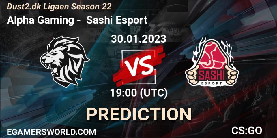 Pronósticos Alpha Gaming - Sashi Esport. 01.02.23. Dust2.dk Ligaen Season 22 - CS2 (CS:GO)