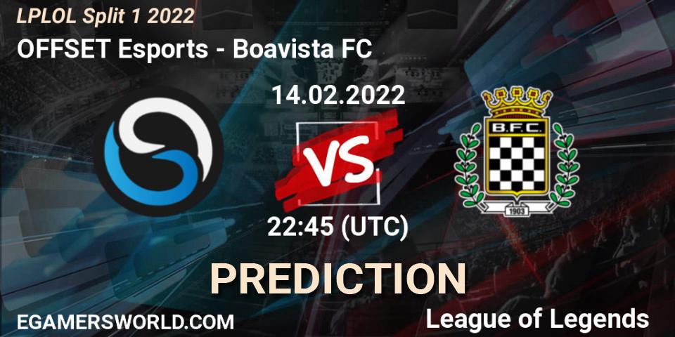 Pronósticos OFFSET Esports - Boavista FC. 14.02.2022 at 22:45. LPLOL Split 1 2022 - LoL